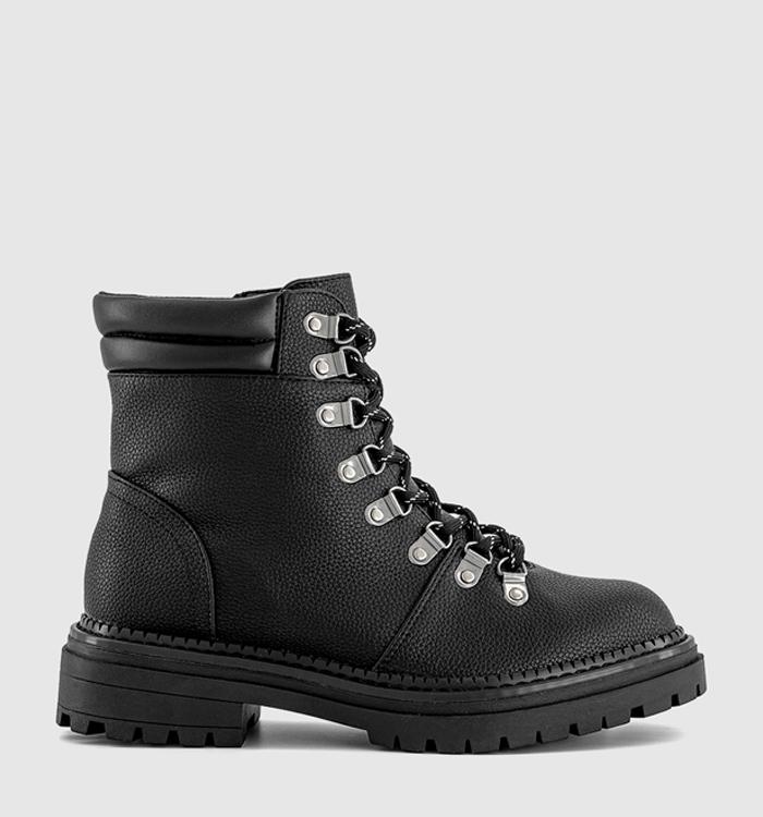 OFFICE Amhurst Lace Up Hiker Ankle Boots Black