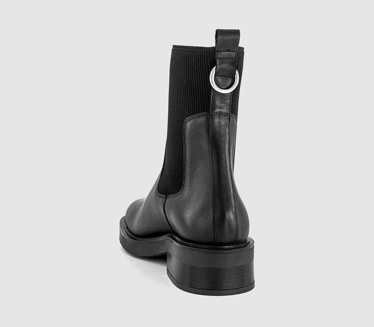 OFFICEAero Ribbed Chelsea Ankle BootsBlack Leather