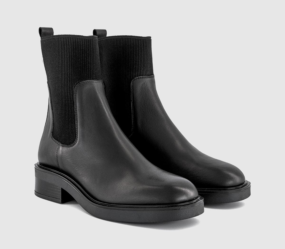 OFFICEAero Ribbed Chelsea Ankle BootsBlack Leather