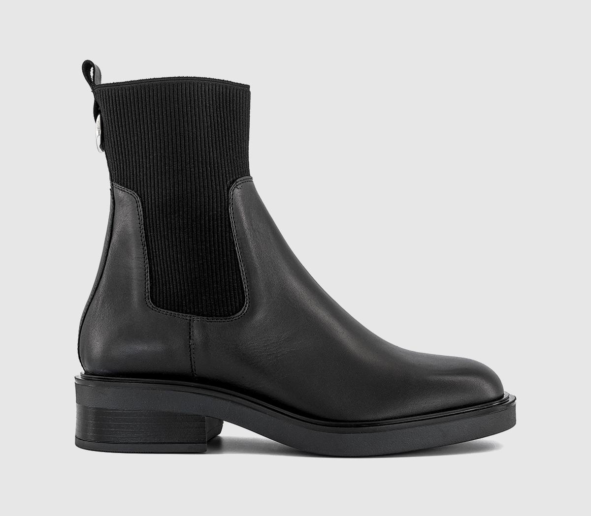 OFFICEAero Ribbed Chelsea Ankle BootsBlack Leather