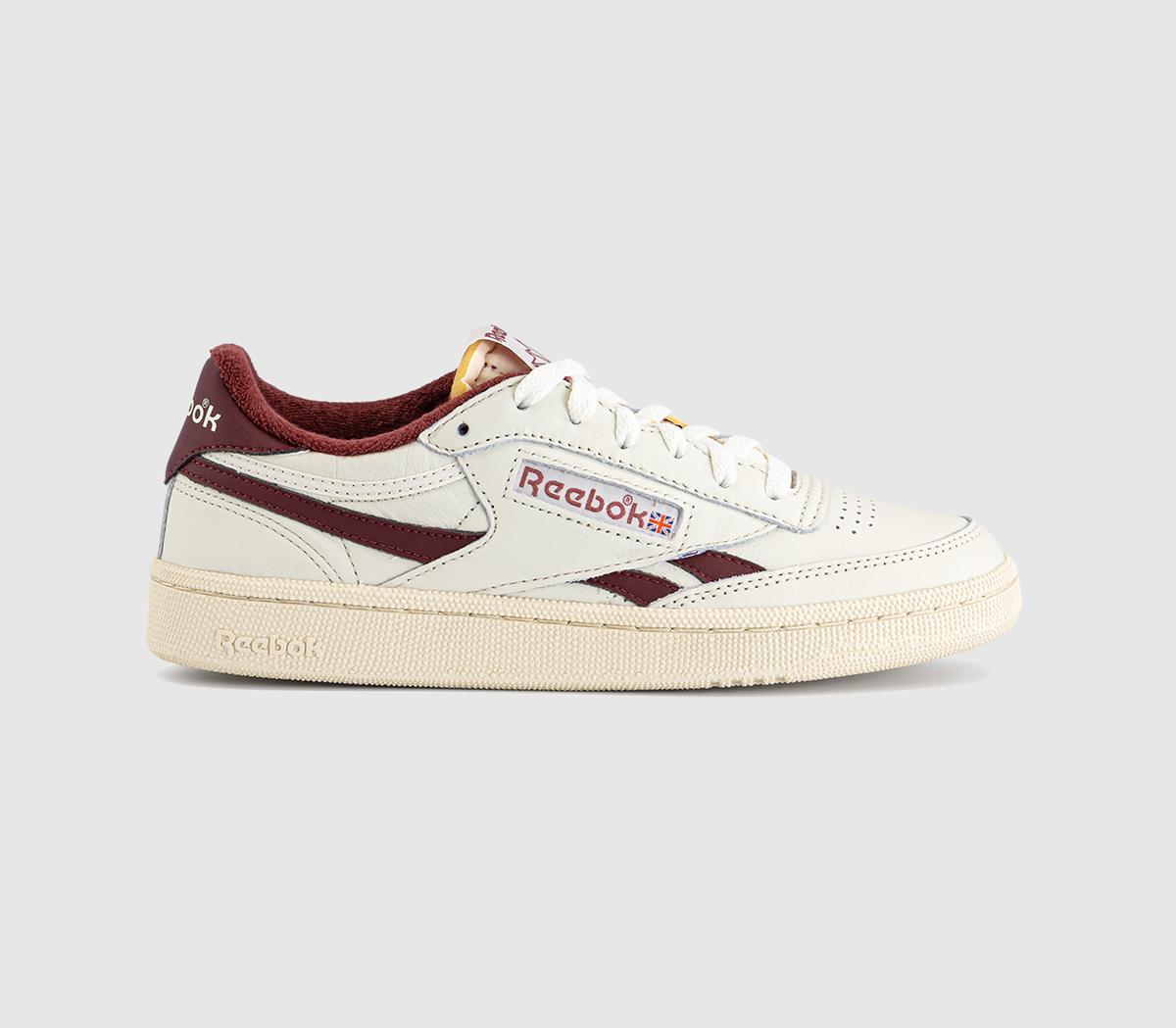 Reebok Club C Revenge Trainers Vintage Chalk Paper Burgundy White in Men's Size 9, Office Shoes