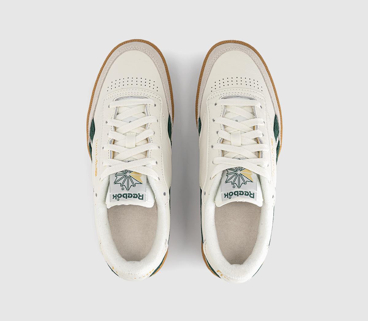 Reebok Club C Revenge Trainers Chalk Dark Green Gum - Men's Trainers