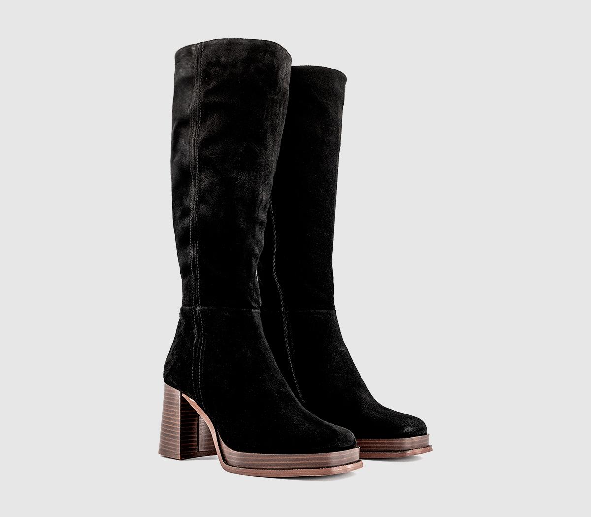 OFFICEKendrick Platform Knee BootsBlack Suede