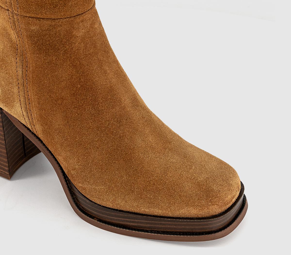 OFFICEKendrick Platform Knee BootsTan Suede