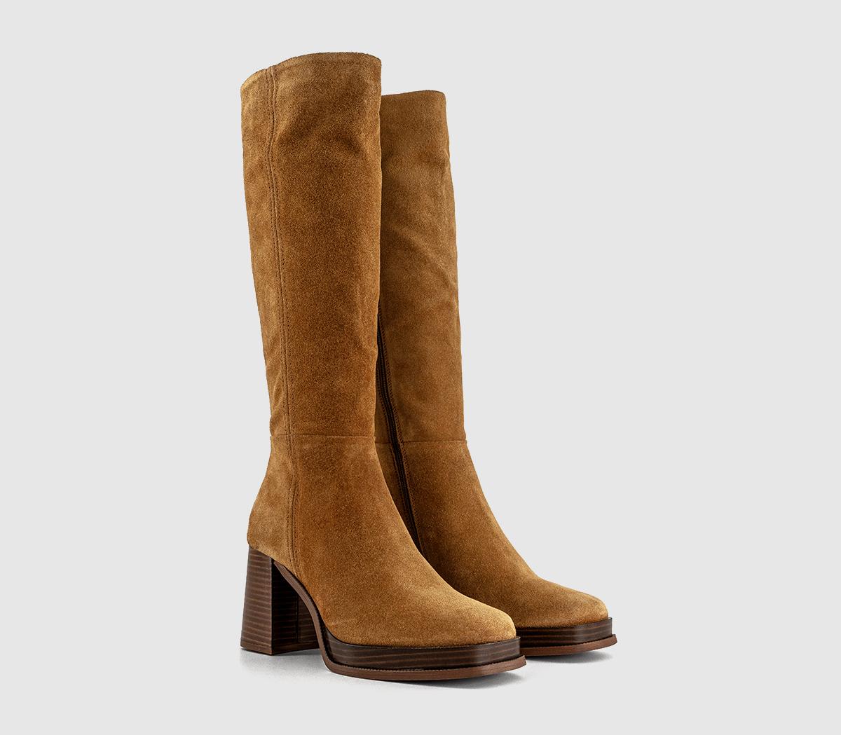 OFFICEKendrick Platform Knee BootsTan Suede