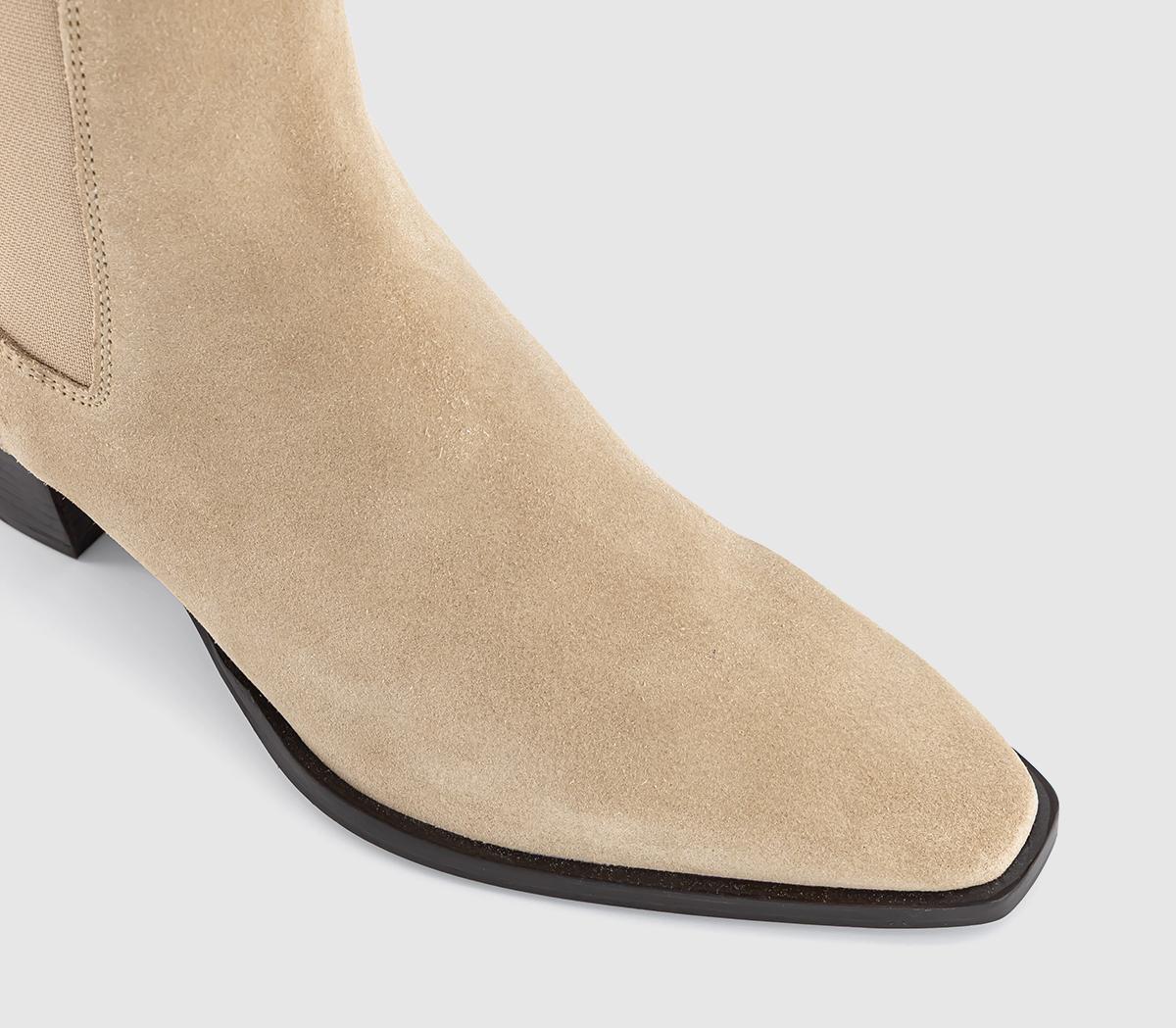 OFFICEAries Western Chelsea Ankle BootsBeige Suede