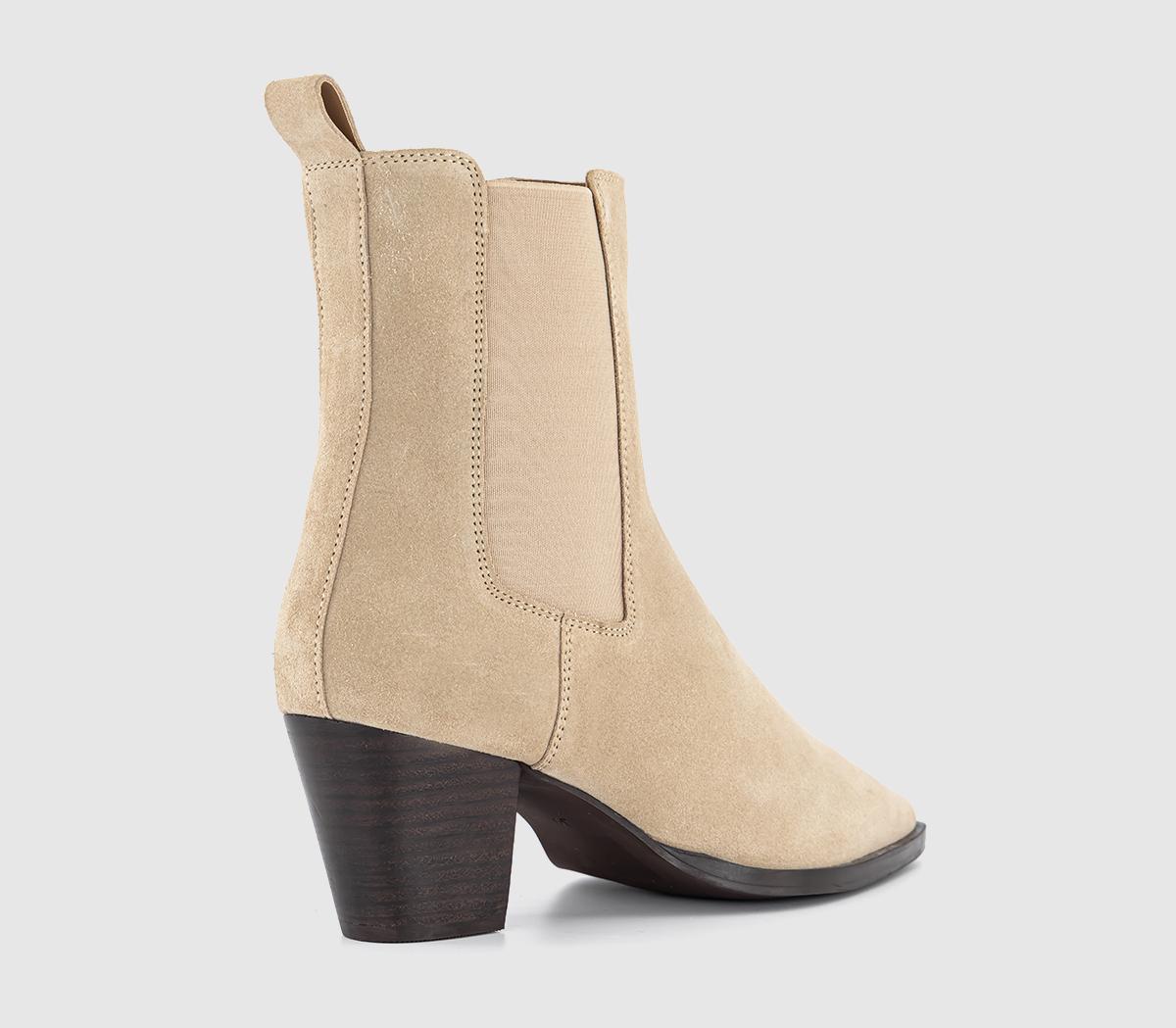 OFFICEAries Western Chelsea Ankle BootsBeige Suede