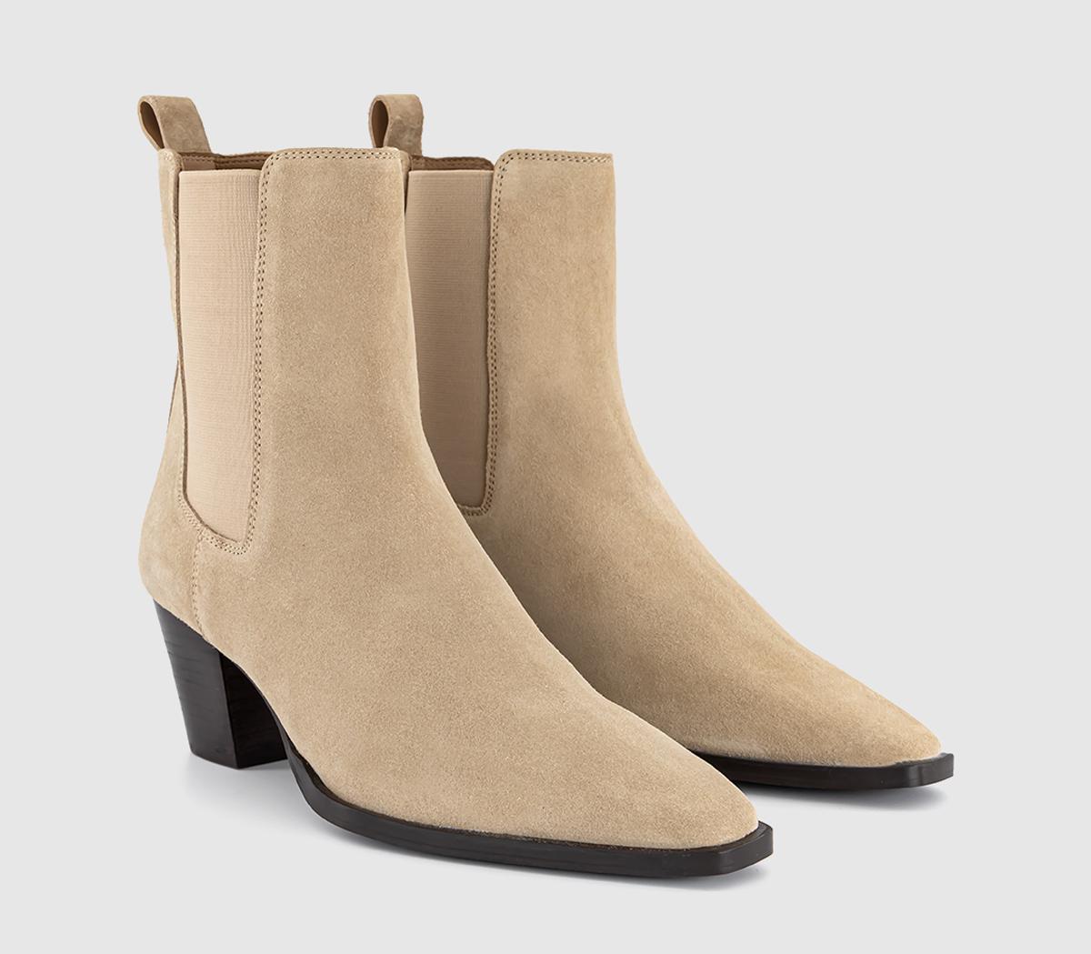 OFFICEAries Western Chelsea Ankle BootsBeige Suede