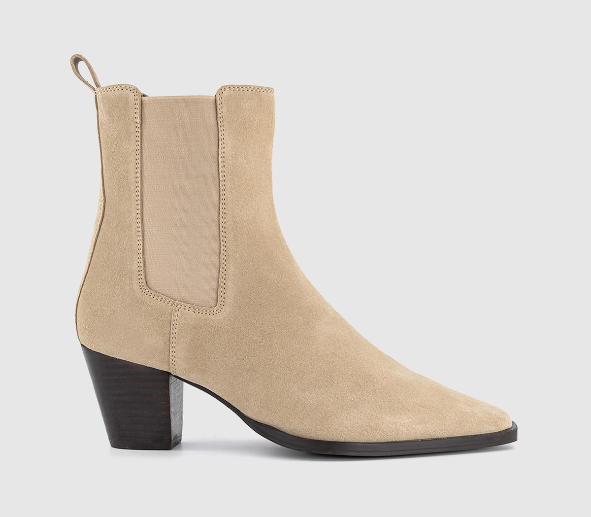 OFFICEAries Western Chelsea Ankle BootsBeige Suede