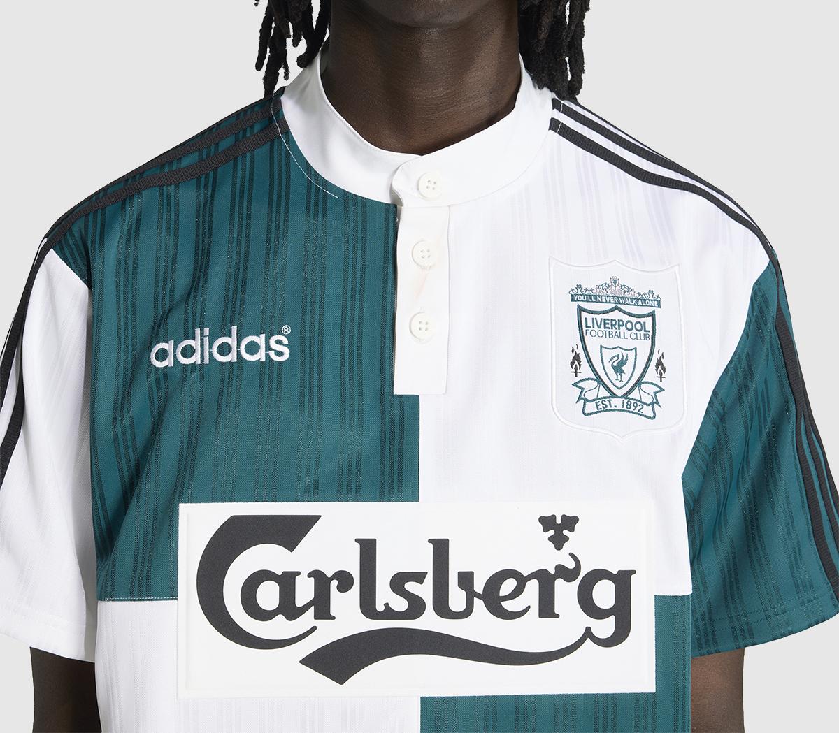 adidasLFC Away Jersey 95White Rich Green