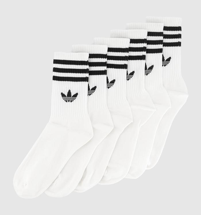 adidas Mid Cut Crew Sock 6 Pack White Black