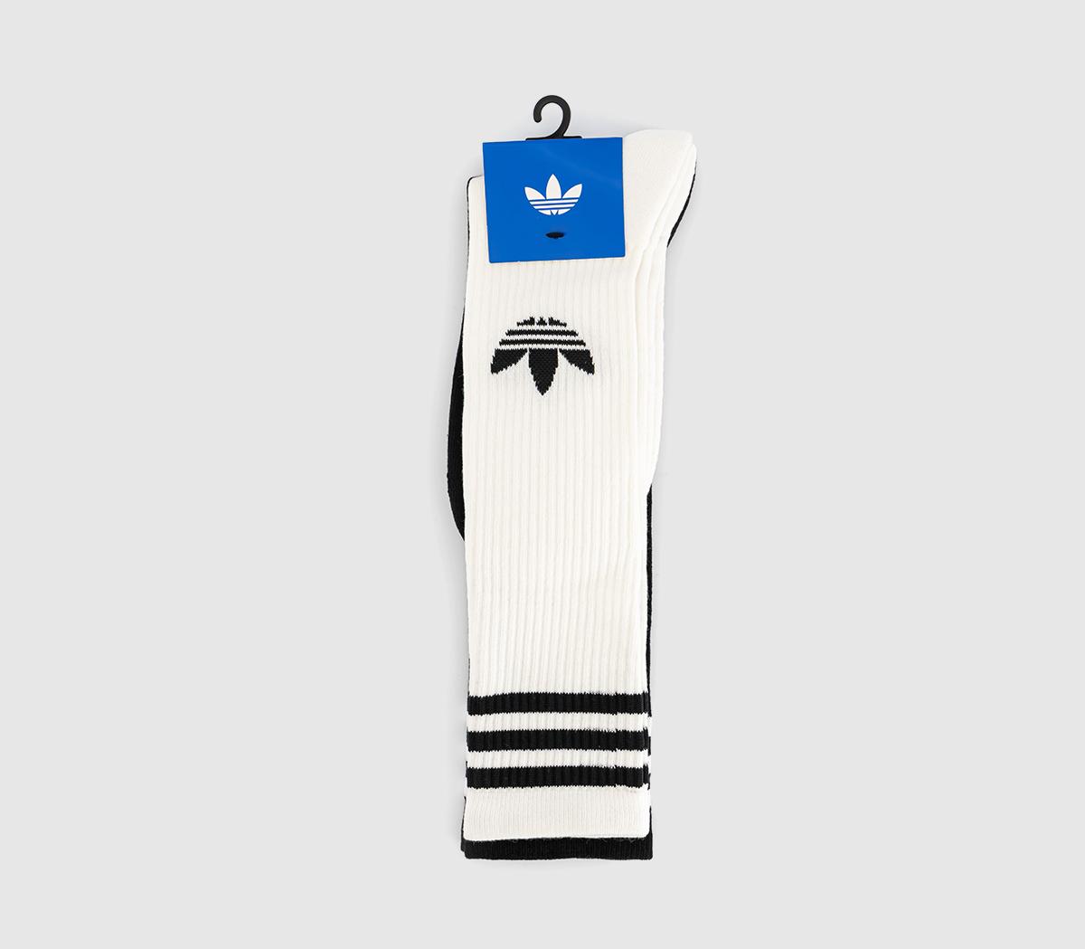 adidas3 Stripe Knee Sock 2 PairsWhite Black