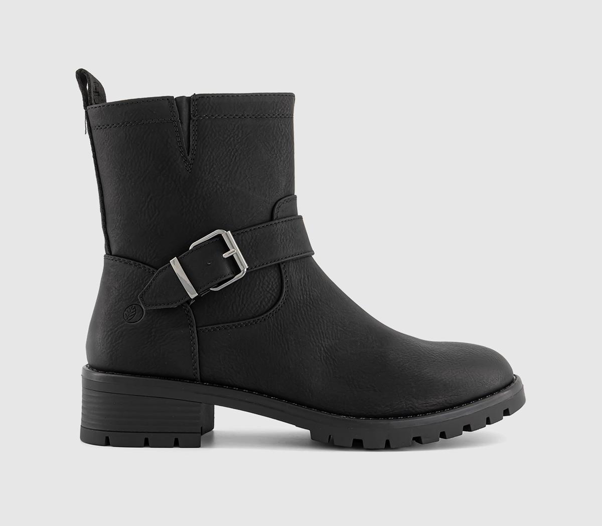 EARTHADDICTEarth Addict Iris Buckle Detail Ankle BootsBlack