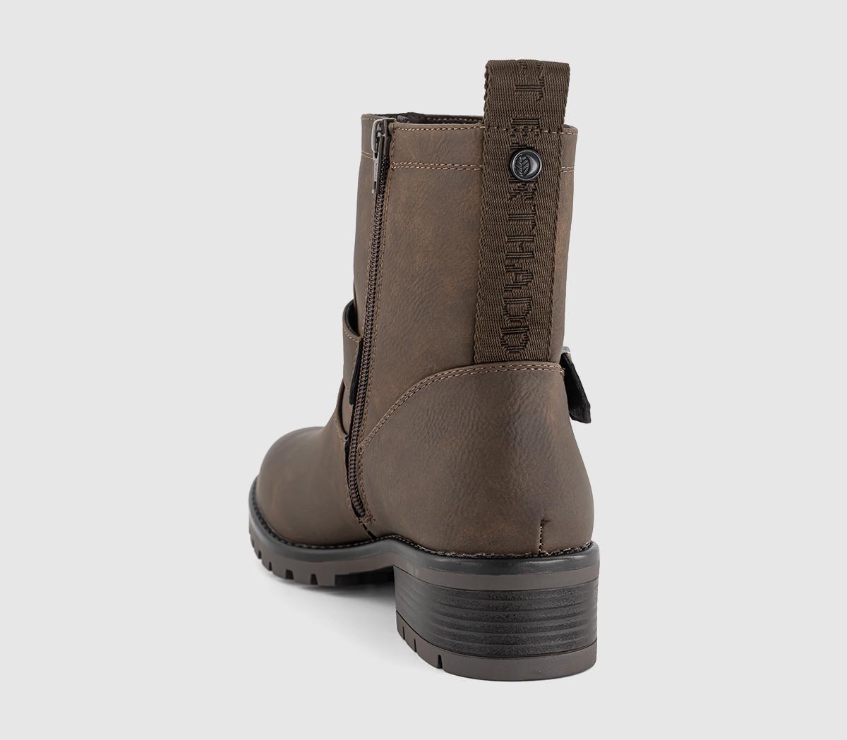 EARTHADDICTEarth Addict Iris Buckle Detail Ankle BootsBrown