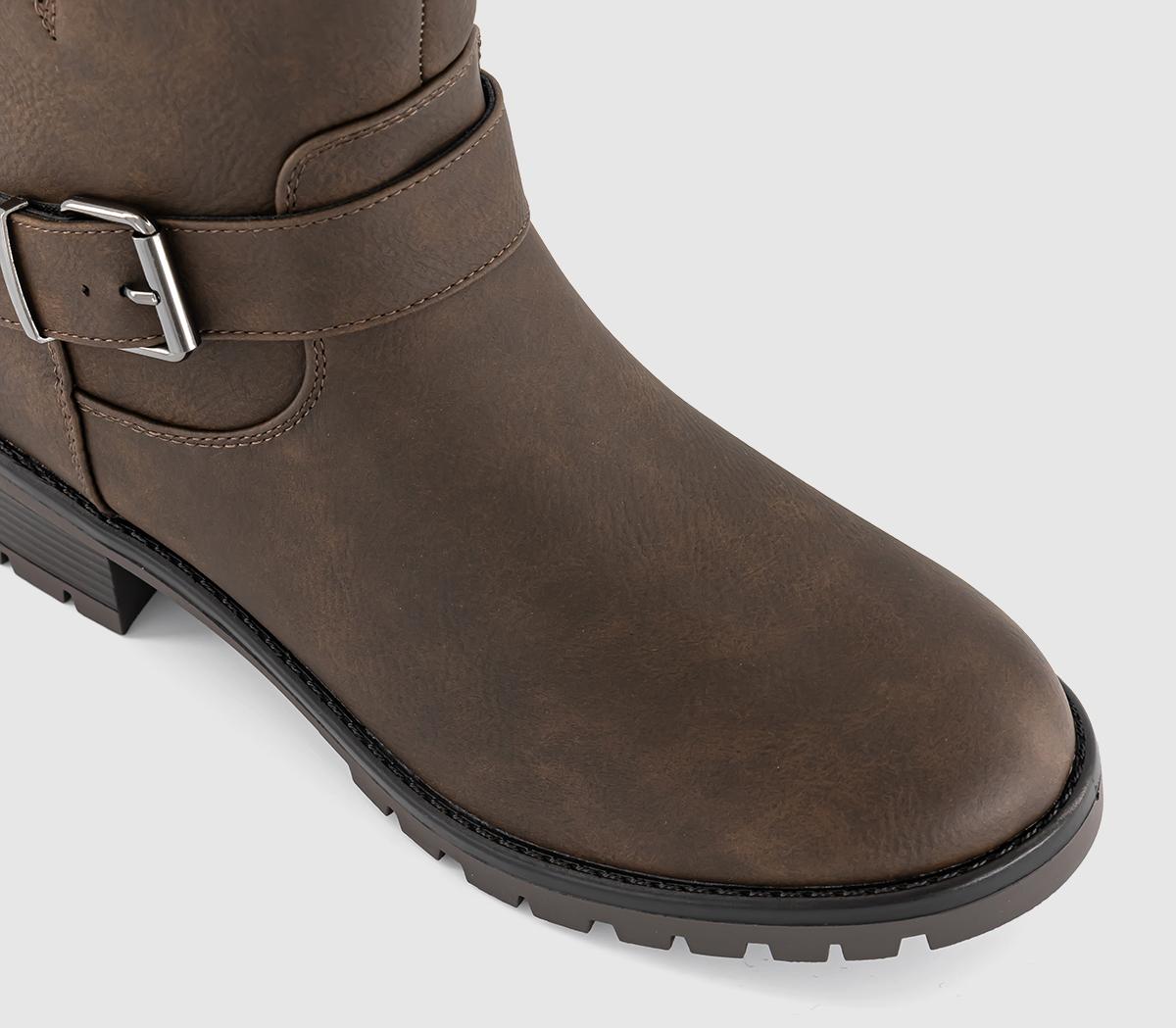 EARTHADDICTEarth Addict Iris Buckle Detail Ankle BootsBrown