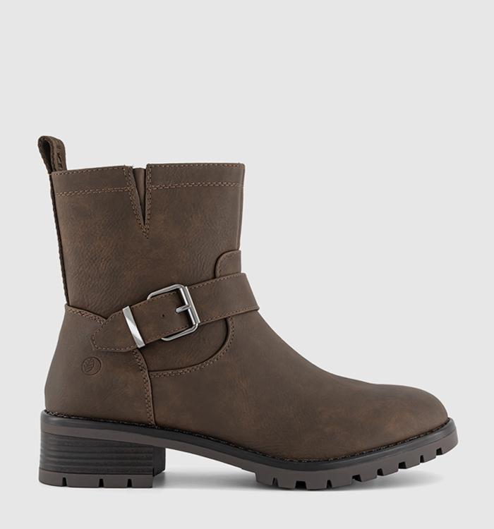 EARTHADDICT Earth Addict Iris Buckle Detail Ankle Boots Brown