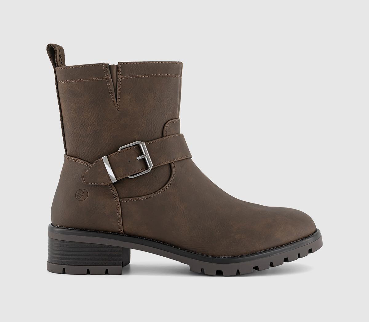 EARTHADDICTEarth Addict Iris Buckle Detail Ankle BootsBrown