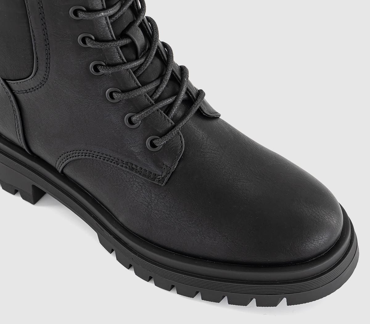 EARTHADDICTEarth Addict Bluebell Chunky Lace Up Ankle BootsBlack