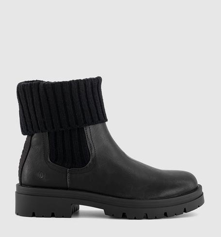 Earthaddict Earth Addict Orchid Folded Cuff Chelsea Boots Black