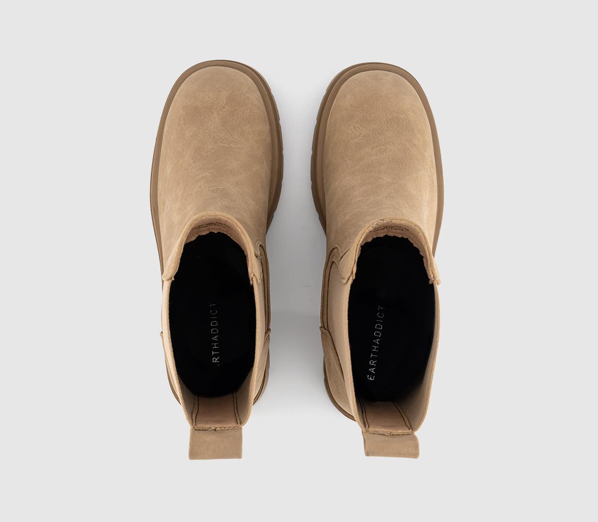 EARTHADDICTEarth Addict Violet Platform Elastic BootsBeige