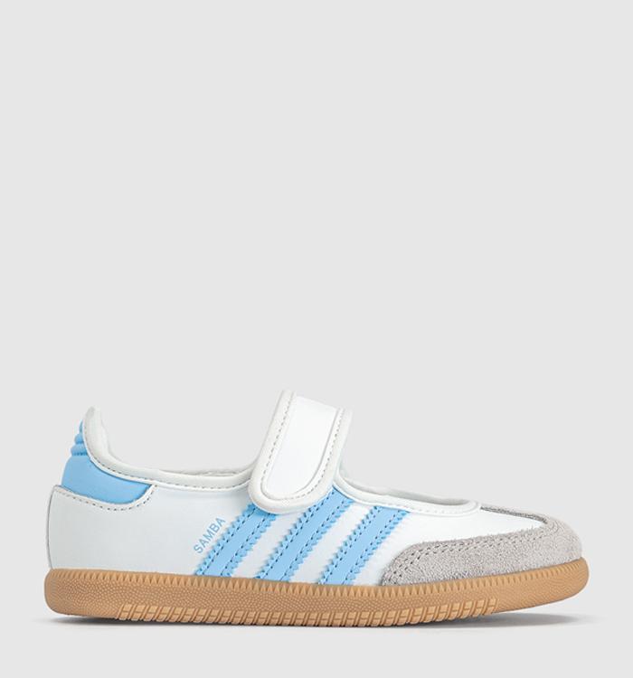 adidas Samba Jane Infant Trainers White Clear Sky Gum