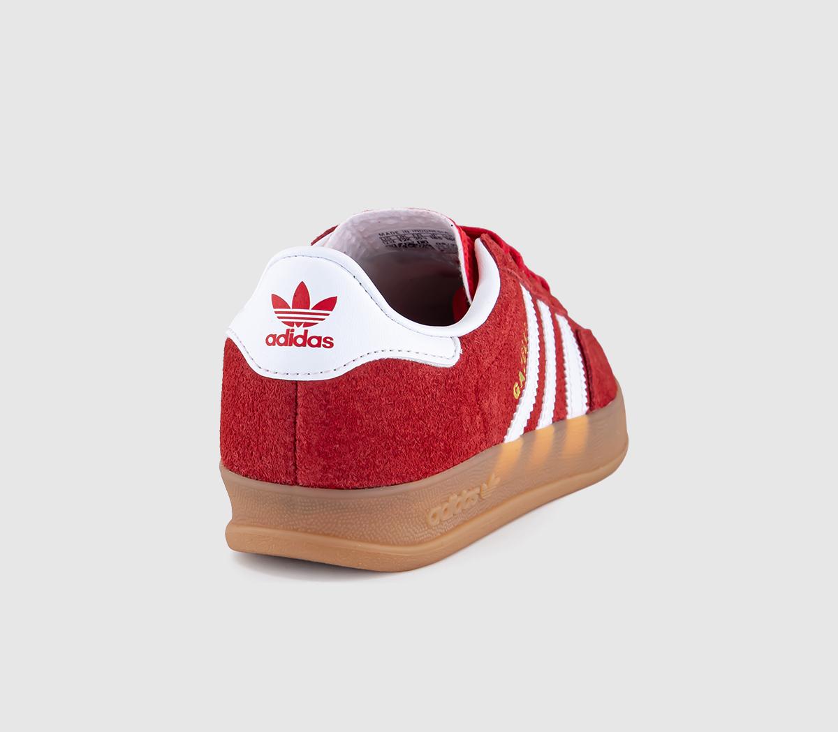 adidasGazelle Indoor Kids TrainersScarlet White Gum