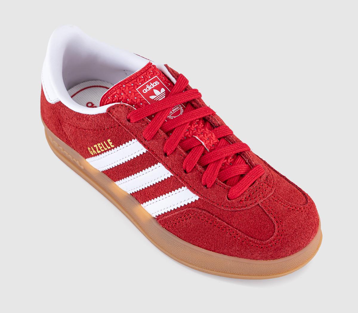 adidasGazelle Indoor Kids TrainersScarlet White Gum