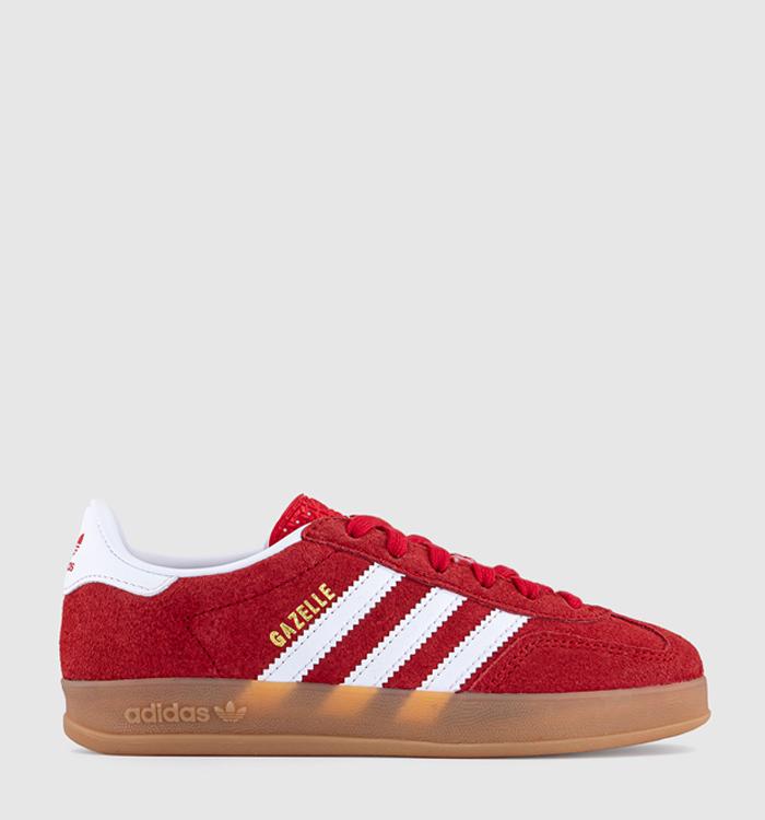 adidas Gazelle Indoor Kids Trainers Scarlet White Gum