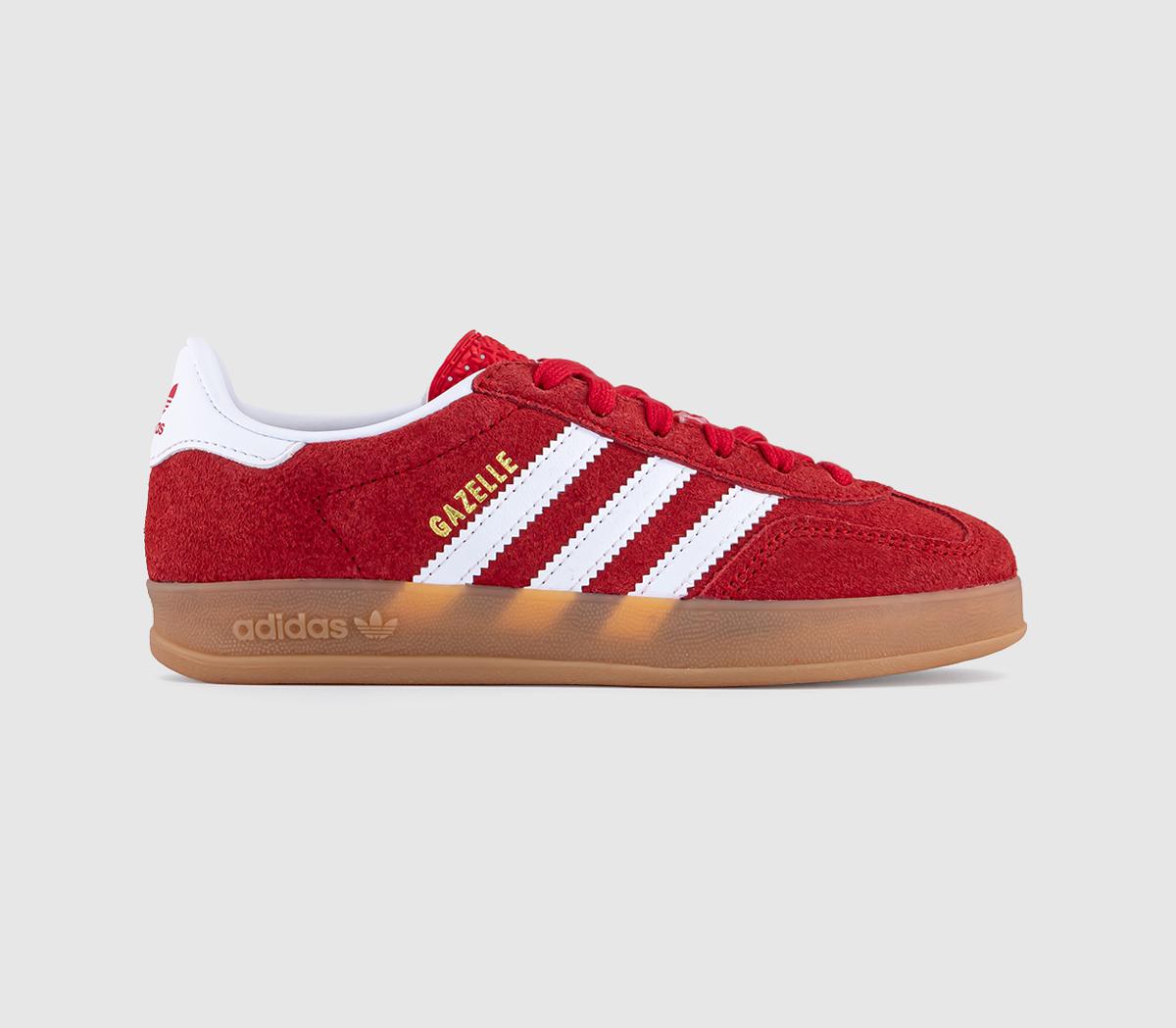 adidasGazelle Indoor Kids TrainersScarlet White Gum