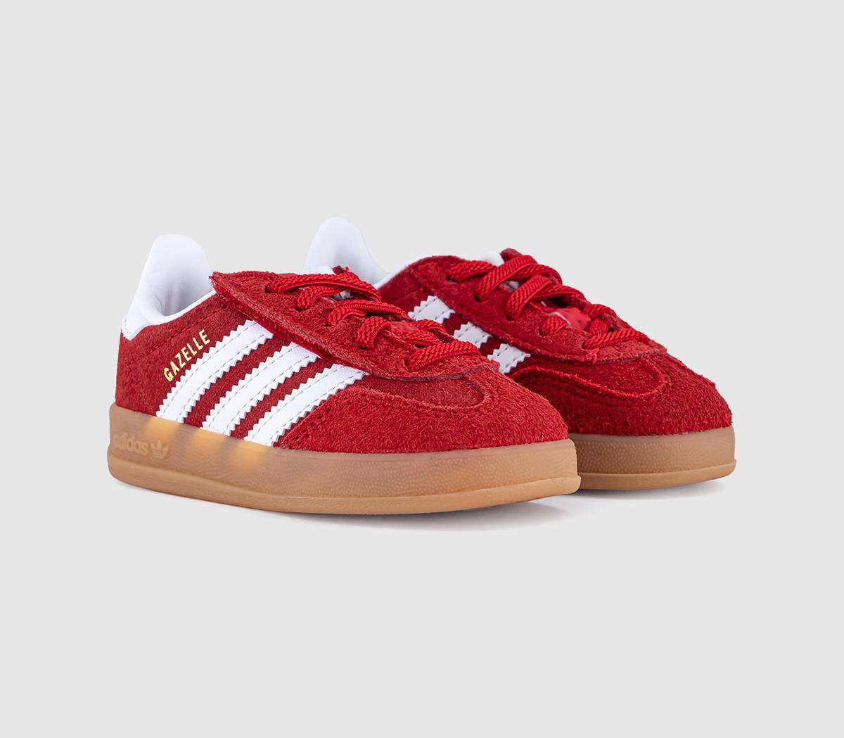 adidasGazelle Indoor Infant TrainersScarlet White Gum