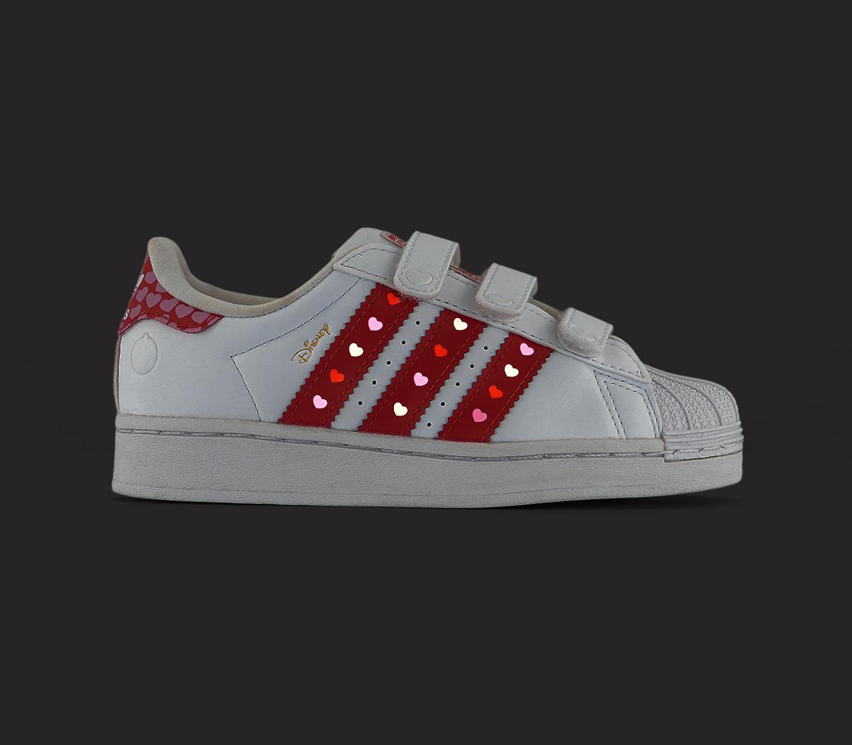 adidasSuperstar Disney Led Lights Youth TrainersBlack Bright Red White