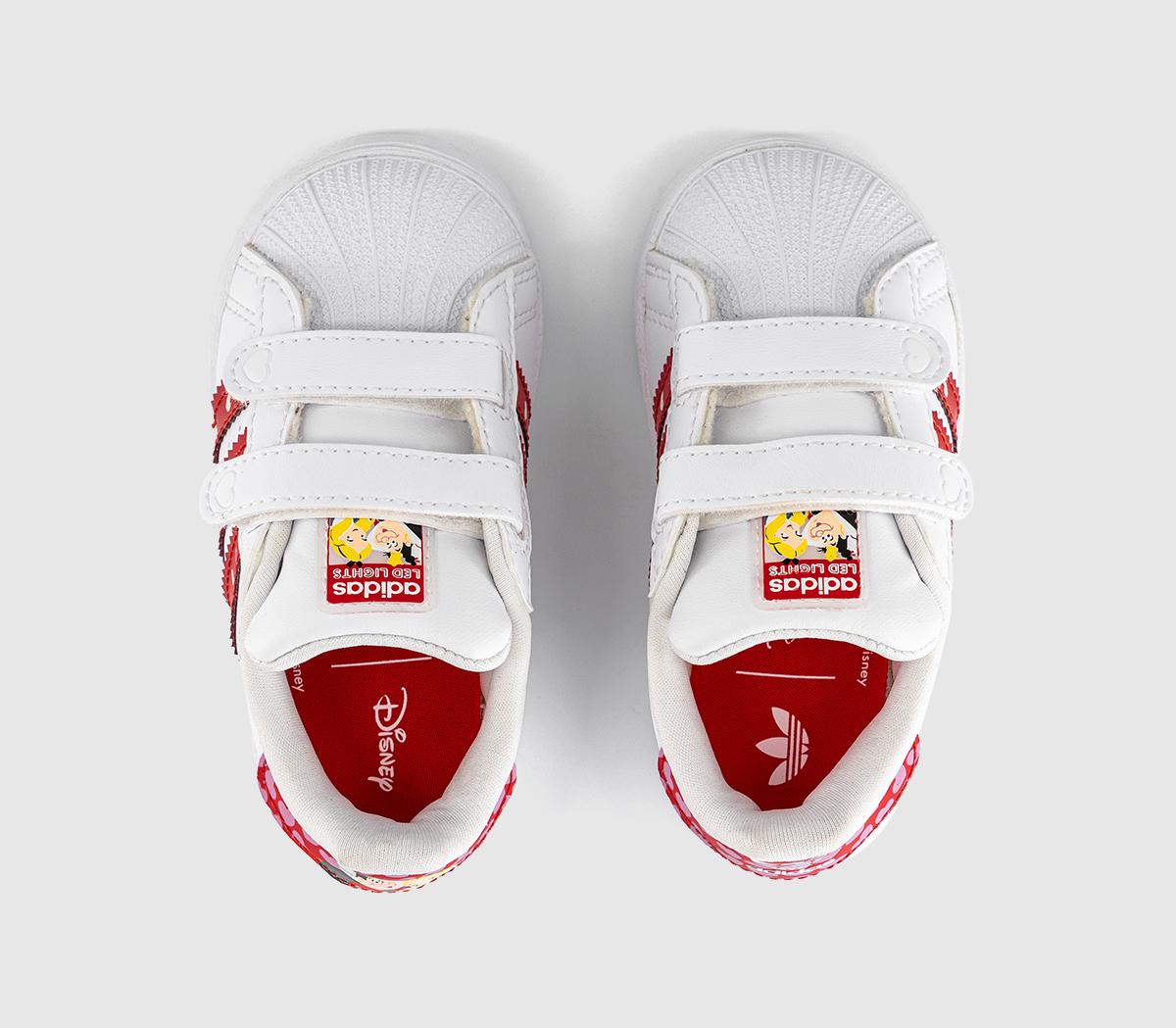 adidasSuperstar Led Lights Infant TrainersBlack Bright Red White