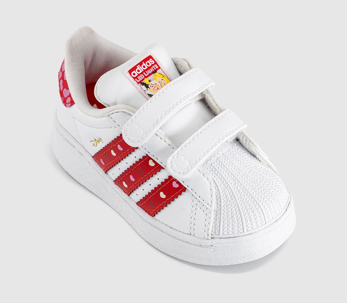 adidasSuperstar Led Lights Infant TrainersBlack Bright Red White