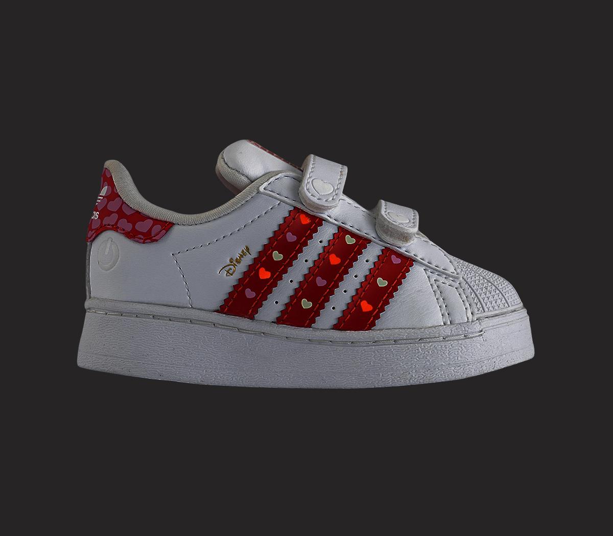 adidasSuperstar Led Lights Infant TrainersBlack Bright Red White