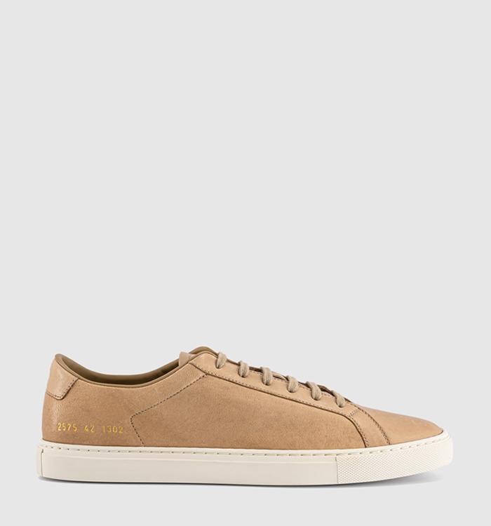 Common Projects Achilles Slim Premium Trainers Tan Leather