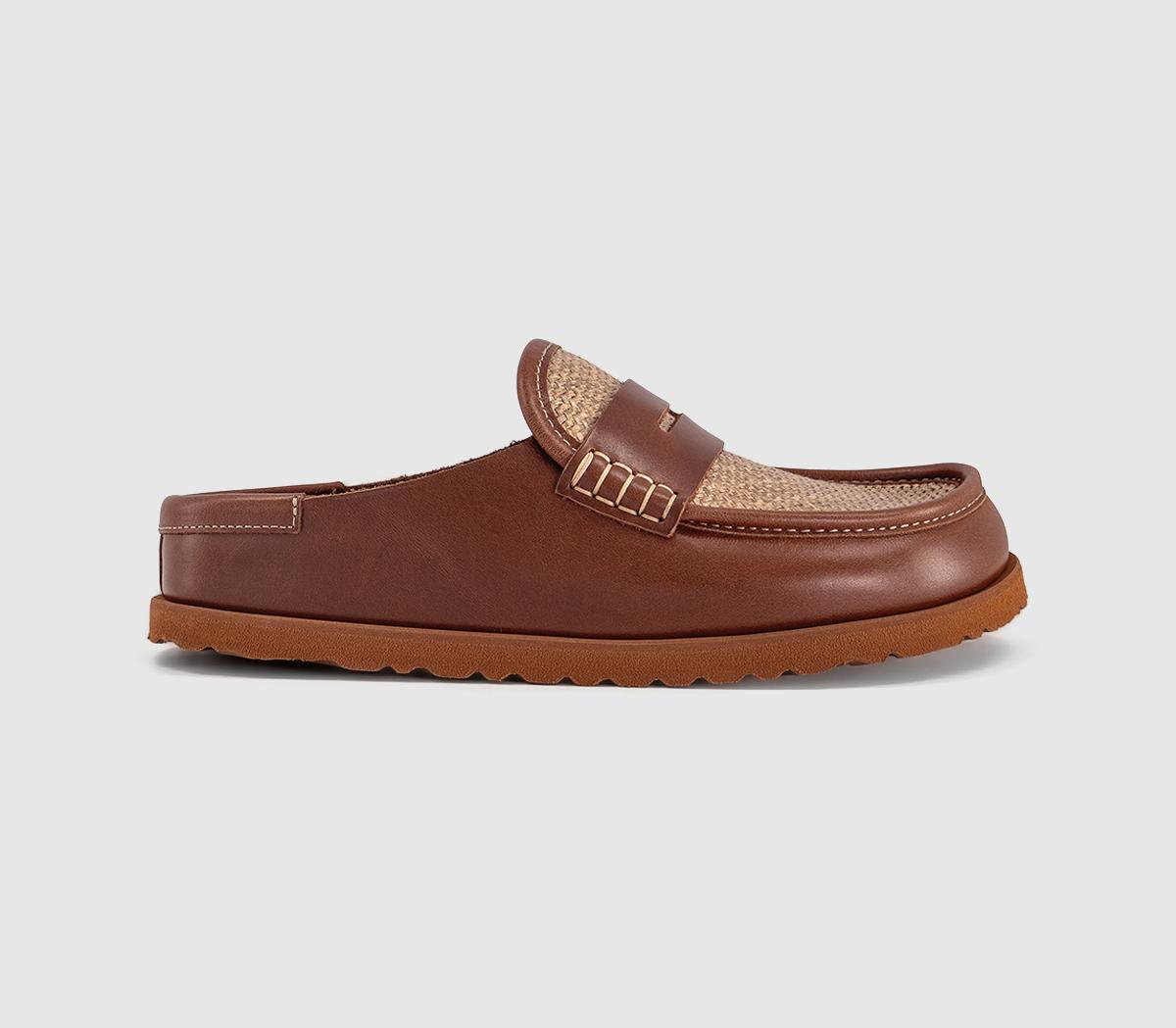 1774 BIRKENSTOCKNaples Wrapped Raffia Loafer ClogsGinger Brown