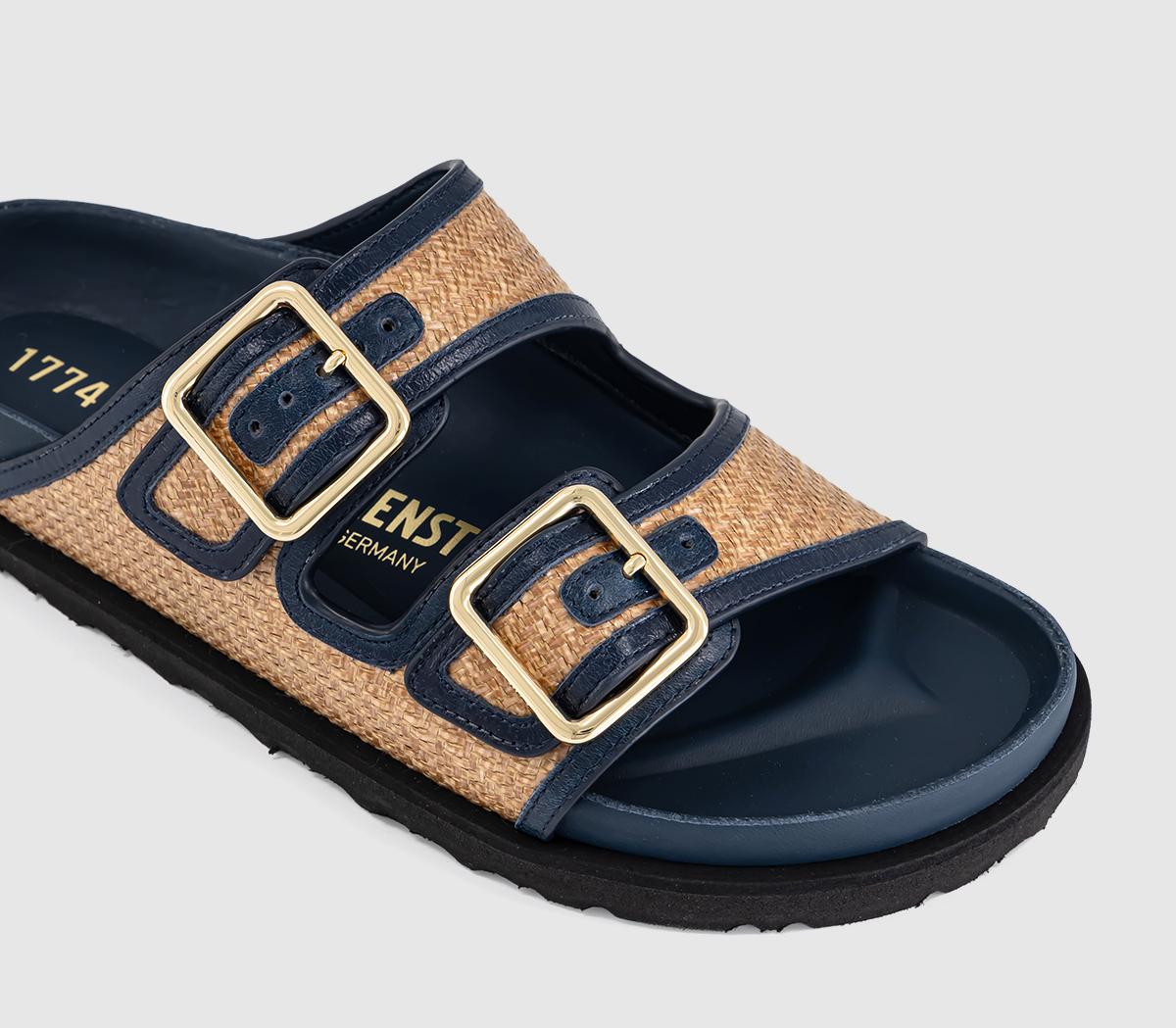 1774 BIRKENSTOCKArizona Framed Raffia SandalsRaffia Navy