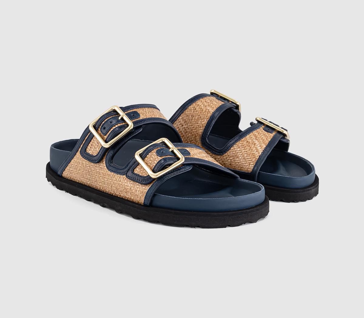 1774 BIRKENSTOCKArizona Framed Raffia SandalsRaffia Navy
