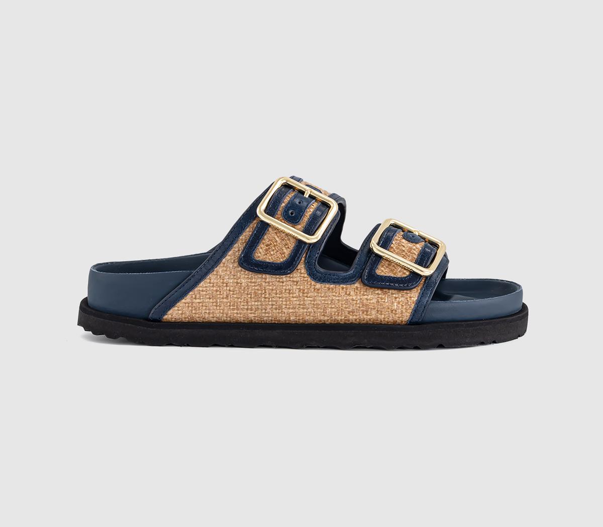 1774 BIRKENSTOCKArizona Framed Raffia SandalsRaffia Navy
