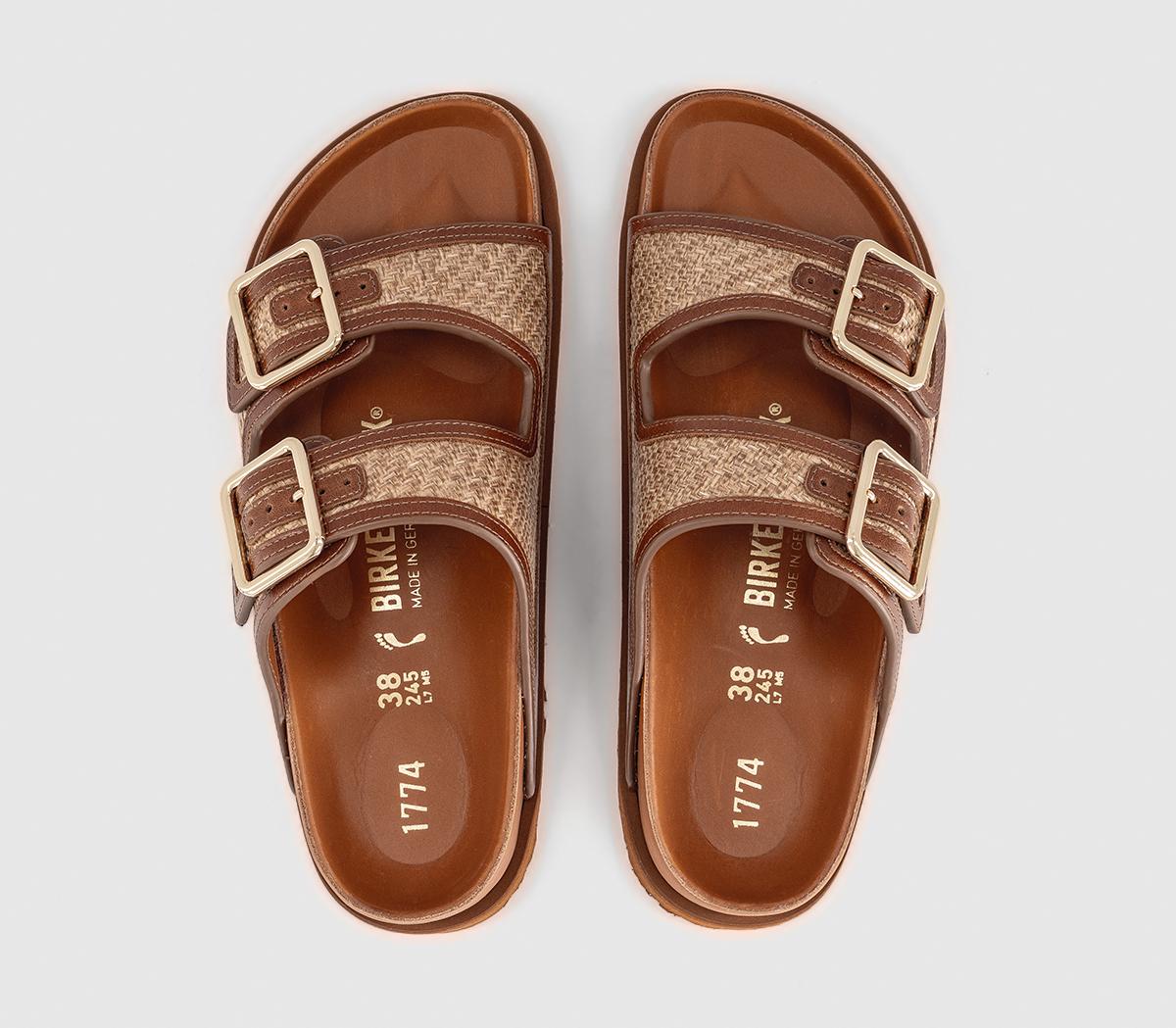 1774 BIRKENSTOCKArizona Framed Raffia SandalsGinger Brown Raffia