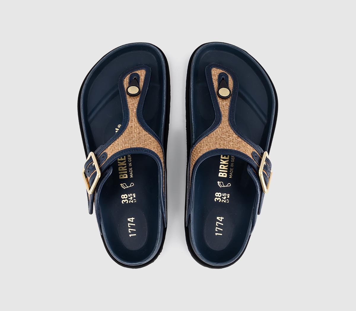 1774 BIRKENSTOCKGizeh Framed Raffia SandalsRaffia Navy