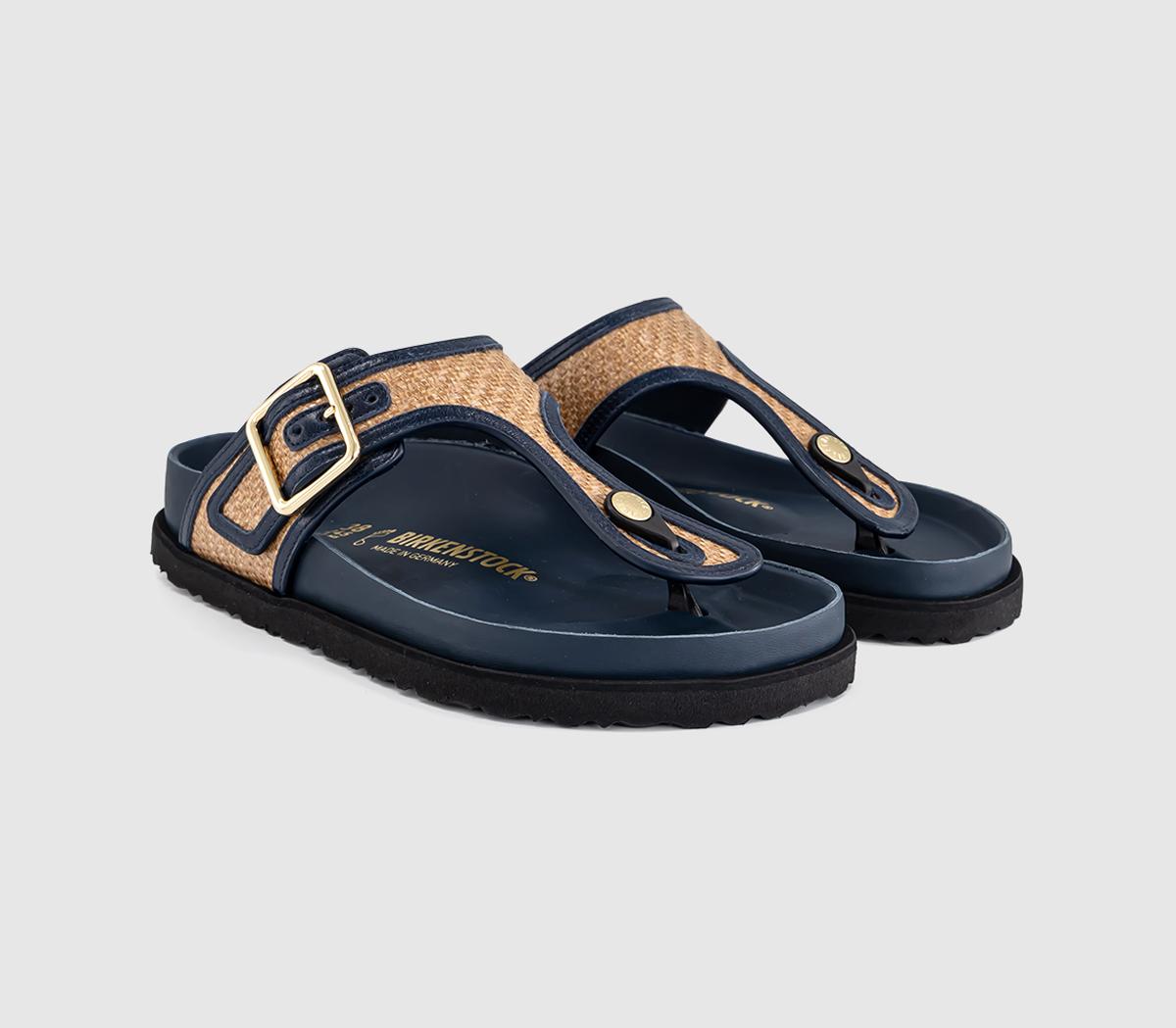 1774 BIRKENSTOCKGizeh Framed Raffia SandalsRaffia Navy