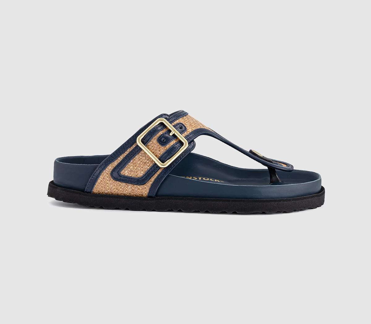 1774 BIRKENSTOCKGizeh Framed Raffia SandalsRaffia Navy