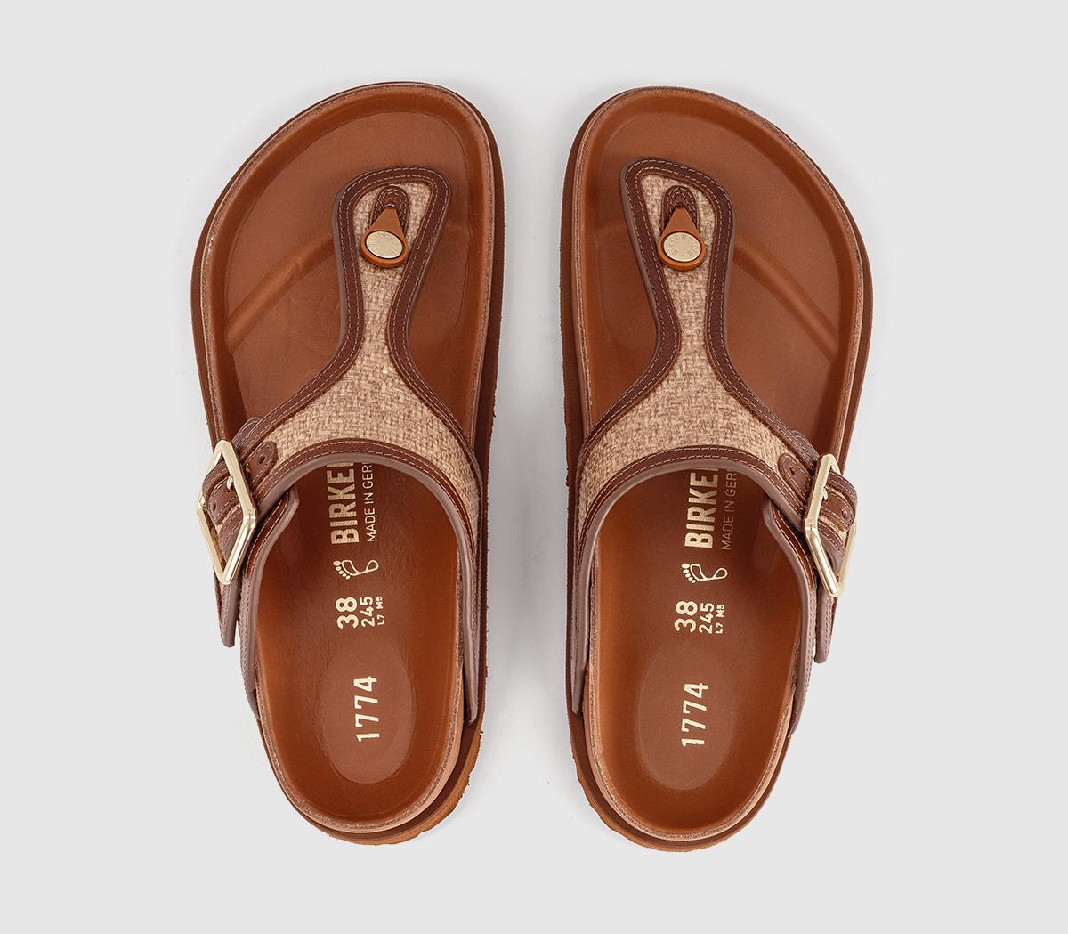 1774 BIRKENSTOCKGizeh Framed Raffia SandalsGinger Brown Raffia
