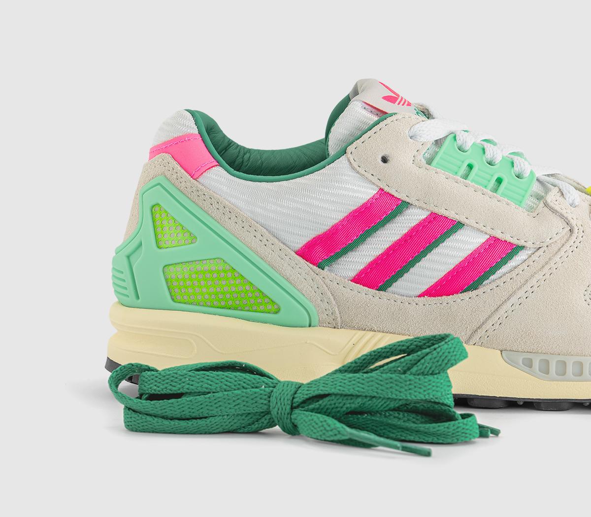 adidasZx 8000 Made in Germany TrainersOff White Lucid Pink Semi Court Green