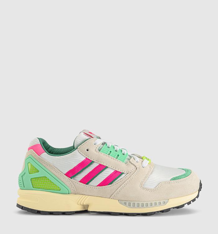 adidas Zx 8000 Made in Germany Trainers Off White Lucid Pink Semi Court Green