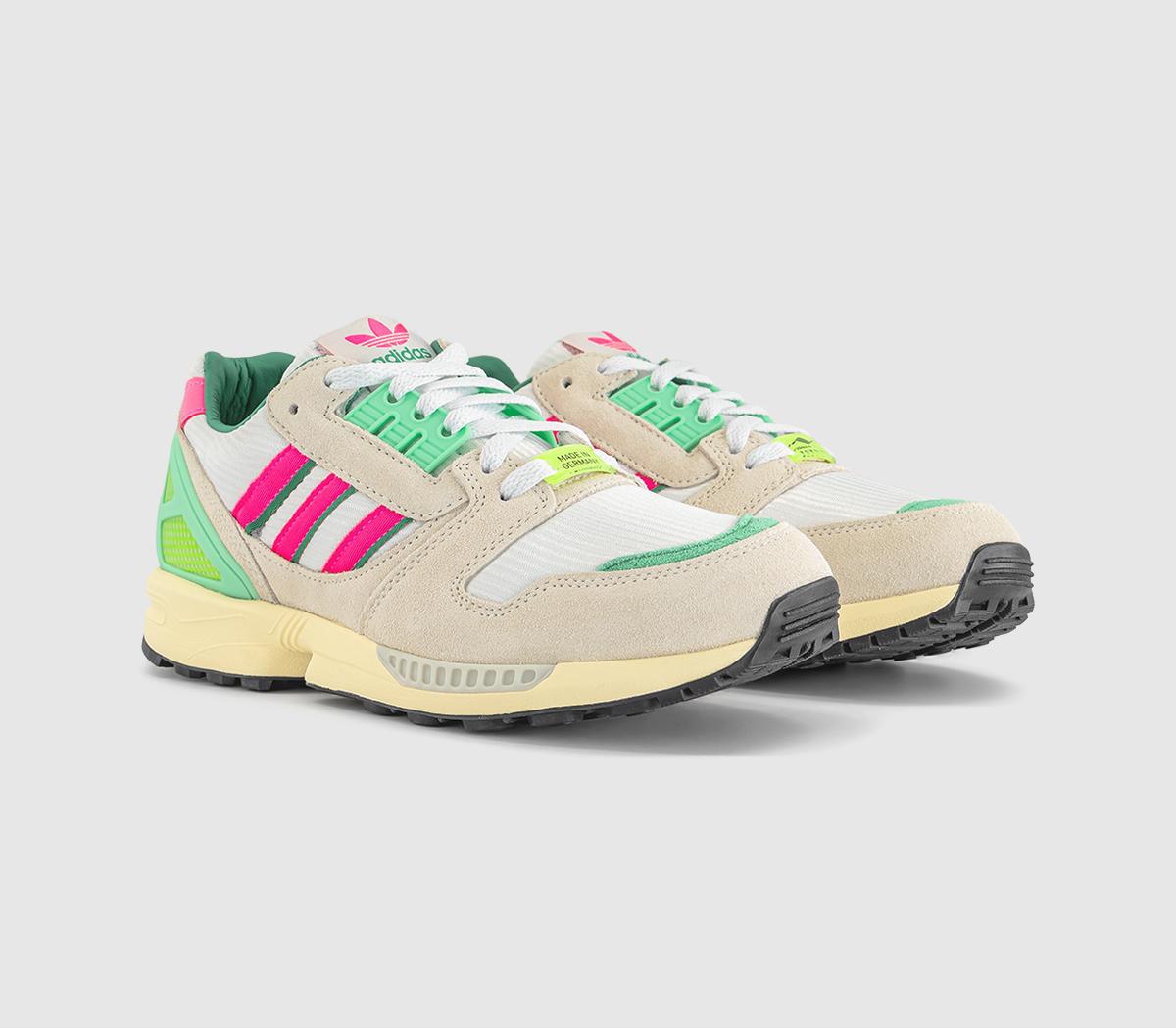 adidasZx 8000 Made in Germany TrainersOff White Lucid Pink Semi Court Green