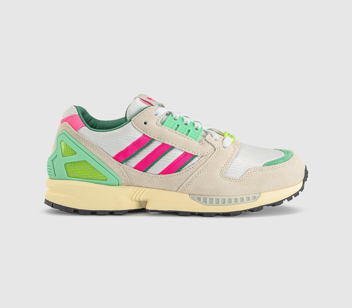 adidasZx 8000 Made in Germany TrainersOff White Lucid Pink Semi Court Green