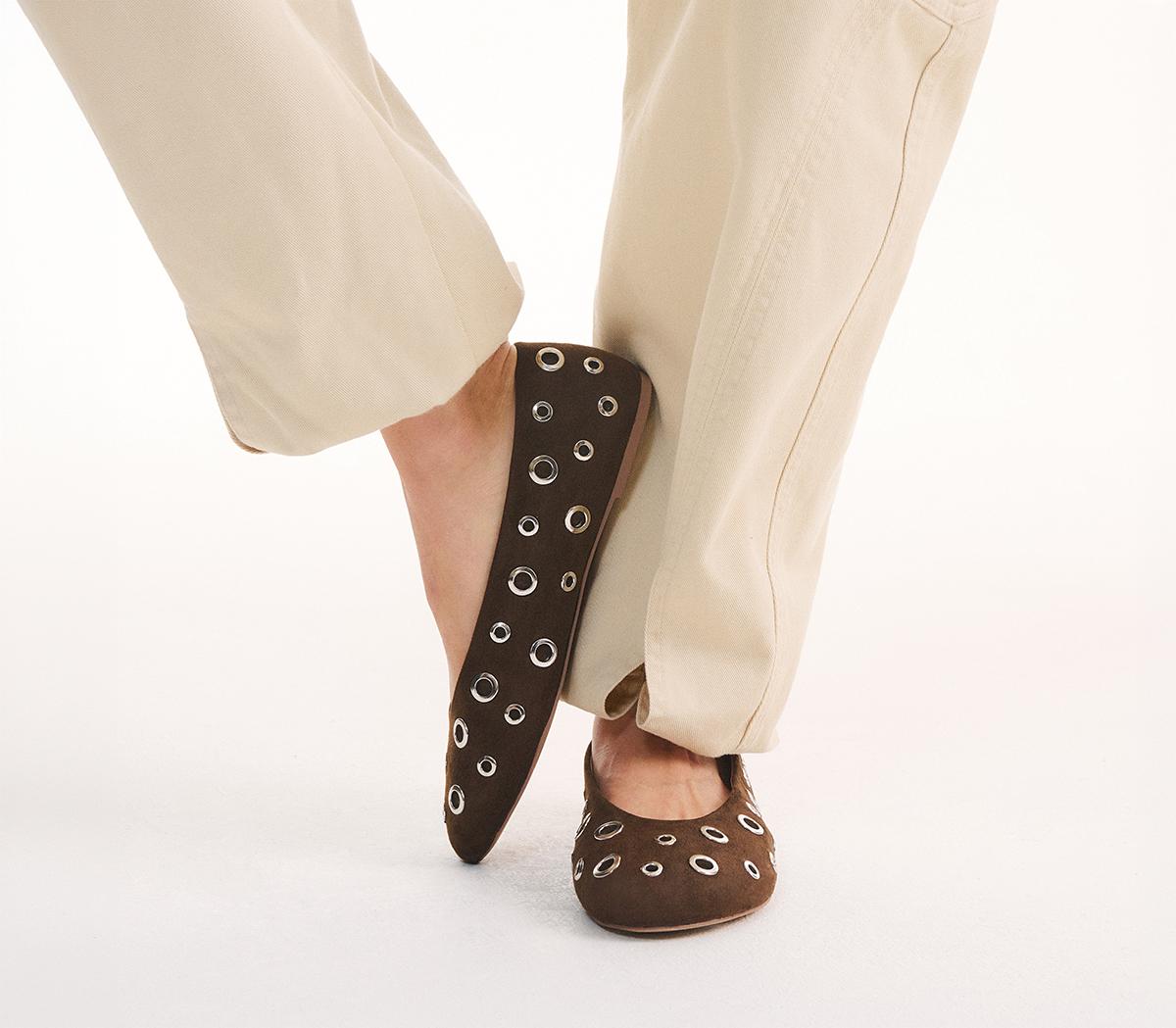 OFFICEForever Rivet Hardware Ballerina ShoesBrown