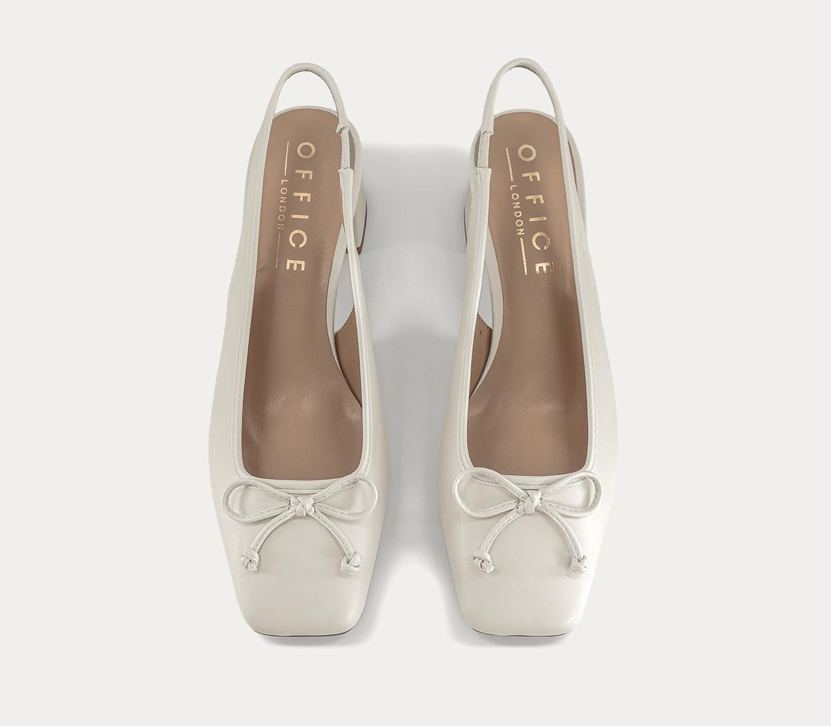 OFFICEMonet Slingback Heeled Ballet PumpsWhite